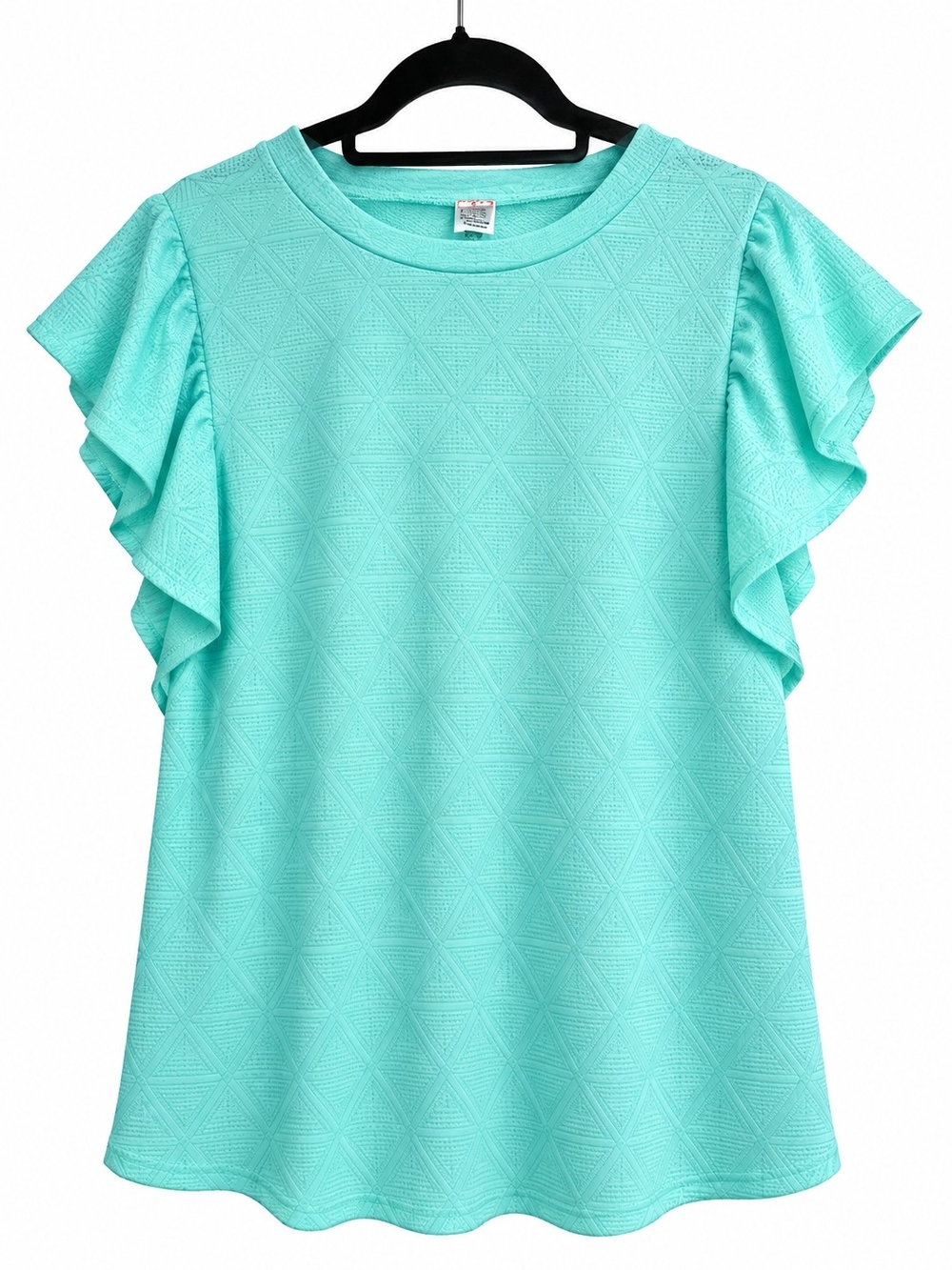 7th Ray Mint Ruffle Sleeve Knit Top